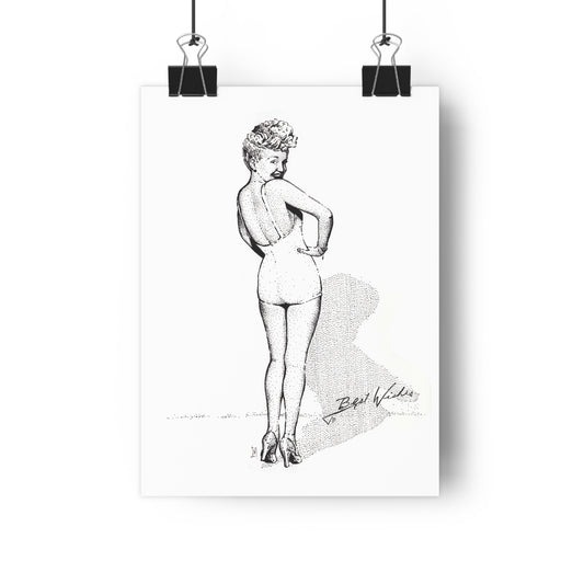 Betty Grable Vintage Boudoir Giclée Art Print, , Retro Wall Decor, Home Gallery, Gift for Her, Mid-Century Style, Unique Art Piece
