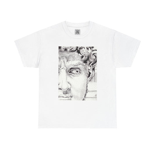 Artistic Unisex Heavy Cotton Tee with Classical Sculpture Design