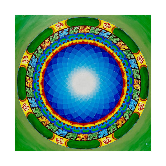 Om Mandala Vibrant Sacred Geometry Satin Poster - 300gsm Wall Art