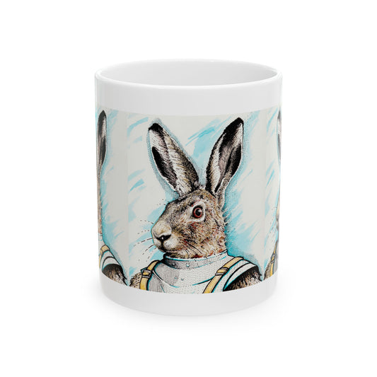 A Hare named Donkey Hote: Whimsical Rabbit Ceramic Mug - Unique 11oz & 15oz Coffee Cup for Animal Lovers