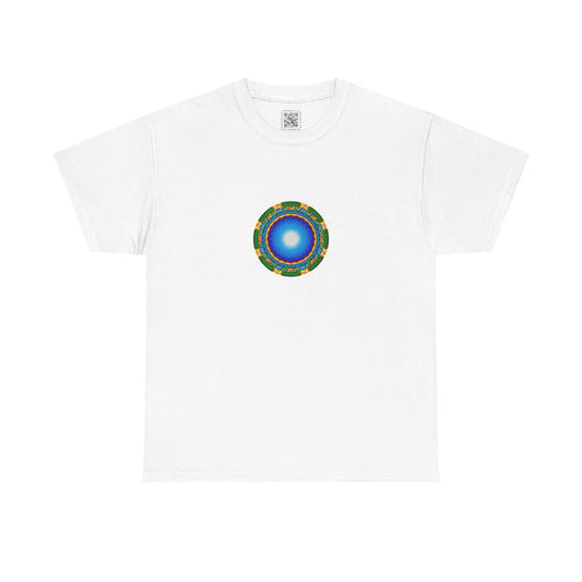 Om Mandala Heart Reactor Unisex Heavy Cotton Tee - Relaxed Fit T-Shirt for Positive Vibes