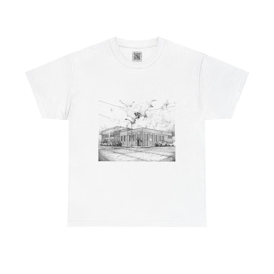 Urban Sketch Unisex Heavy Cotton Tee - Artistic Downtown Design