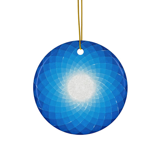 Ceramic Ornaments - 2-Sided Geometric Print, Perfect for Holidays & Home Décor