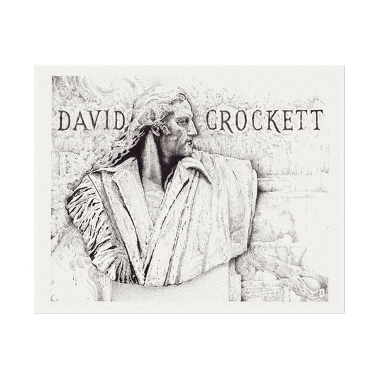 Textured Watercolor Matte Poster - Davy Crockett Wall Art for History Lovers