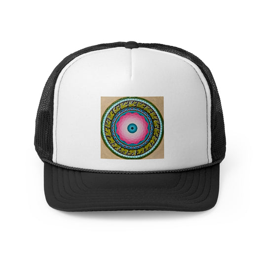 Lotus Mandala Trucker Cap - Floral Mandala Design
