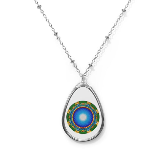 Vibrant Oval Necklace with Abstract Design - Meaningful Gift for Celebrations & Everyday Wear