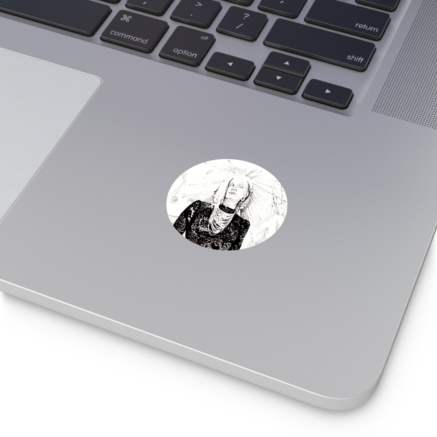 Noire Round Vinyl Stickers