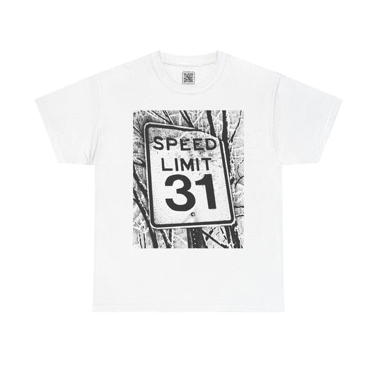 Retro Speed Limit Sign Unisex Heavy Cotton Tee