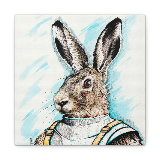 A Hare named Donkey Hote: Whimsical Rabbit Art Canvas Print - Unique Home Decor