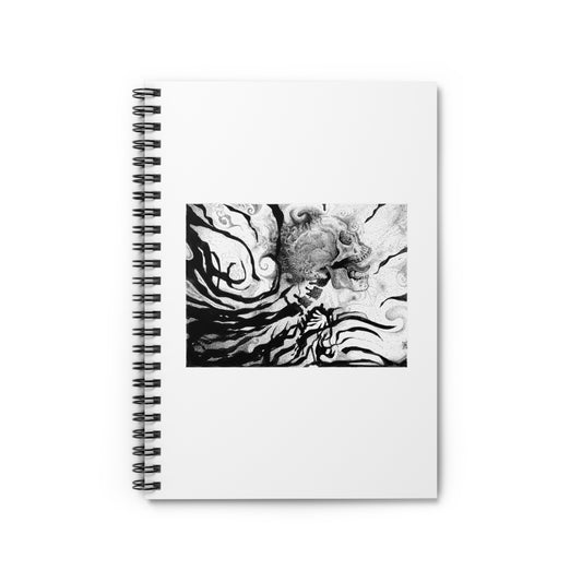 Screaming Skull Spiral Notebook - Ruled Lines with Abstract Design