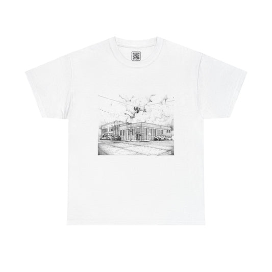 View from Cotton's (High and Eaton) Unisex Heavy Cotton Tee - Urban Sketch Design