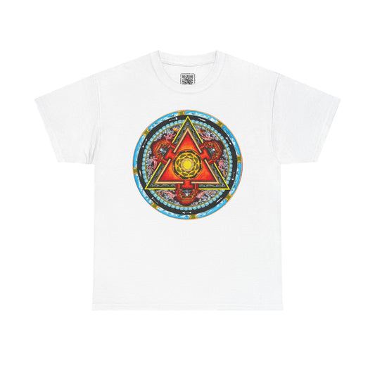 Mahakala Mandala Unisex Heavy Cotton Tee - Bold Design for Art Lovers