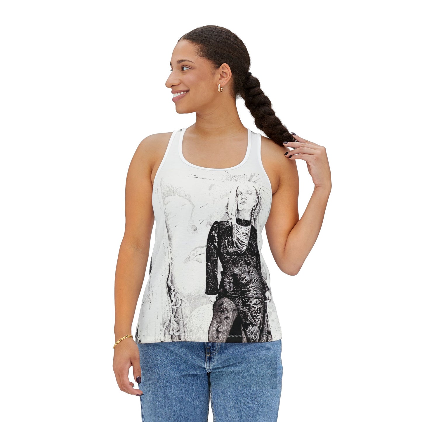 Noire Bohemian Women's Tank Top, Artistic Summer Sleeveless Tee, Trendy Casual Wear, Perfect for Festivals, Gifts for Her