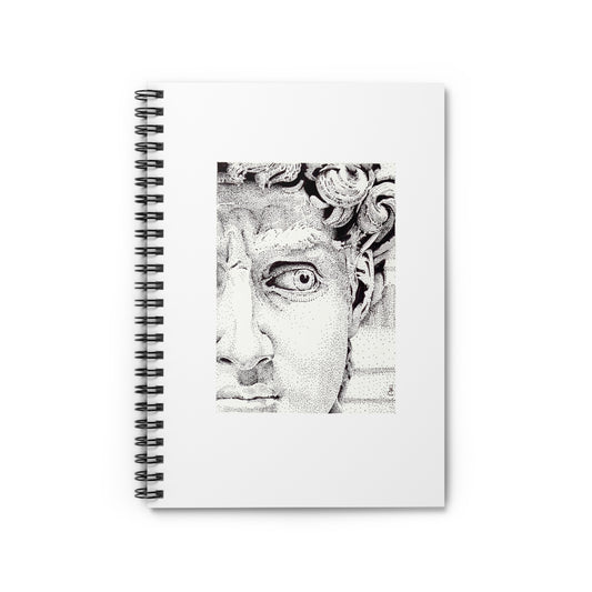 Michelangelo's David Spiral Notebook - Ruled Lines with David Sculpture Design