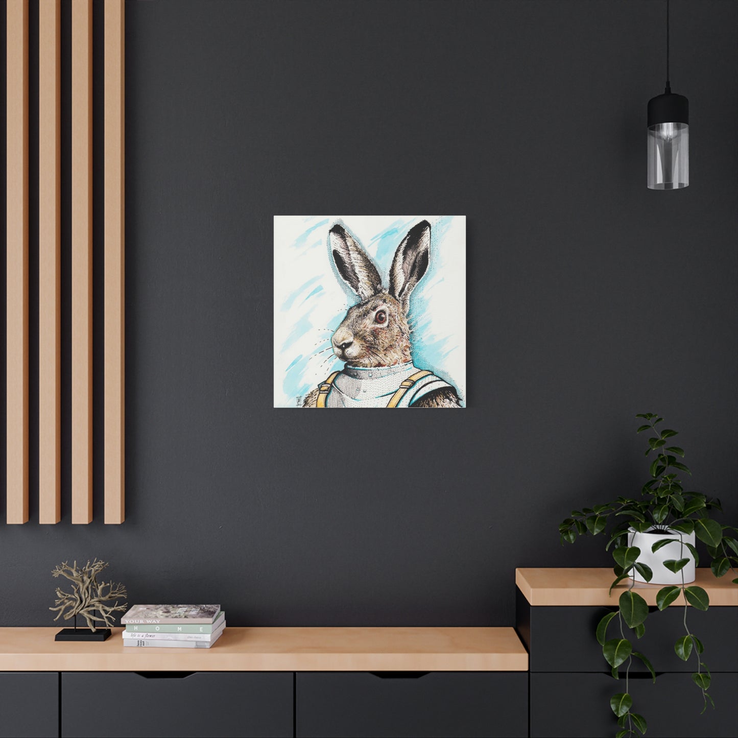 A Hare named Donkey Hote: Whimsical Rabbit Art Canvas Print - Unique Home Decor