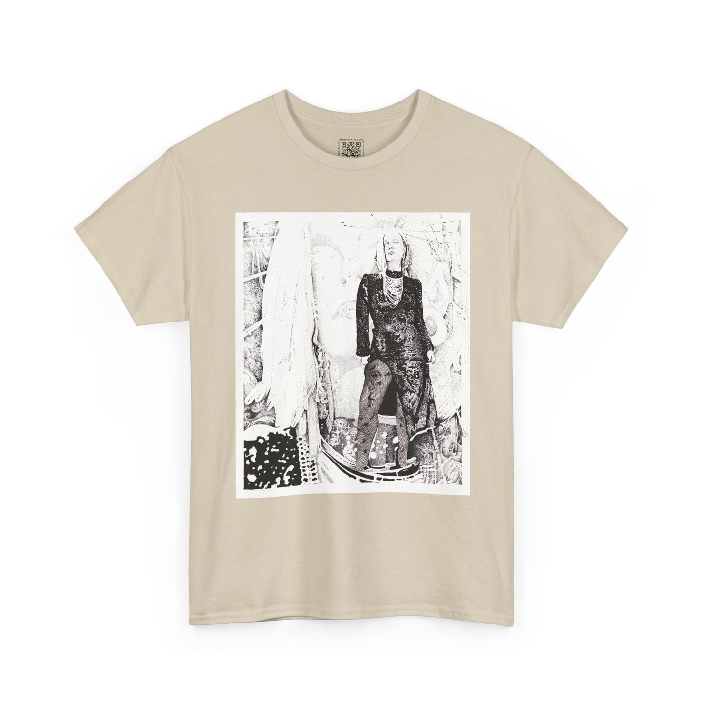 Noire Vintage-Inspired Unisex Heavy Cotton Tee, Soft Graphic Tee, Casual Wear, Artistic Statement Shirt, Gifts for Art Lovers