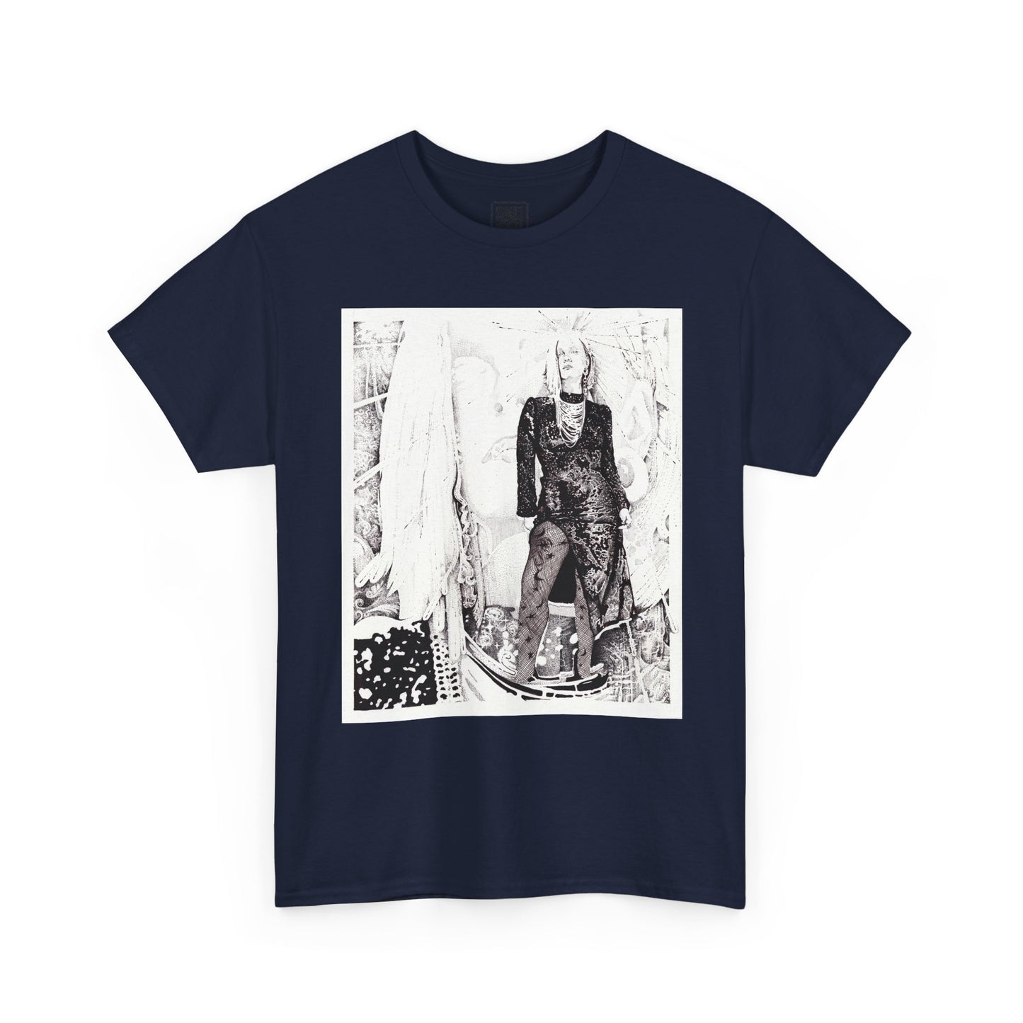 Noire Vintage-Inspired Unisex Heavy Cotton Tee, Soft Graphic Tee, Casual Wear, Artistic Statement Shirt, Gifts for Art Lovers