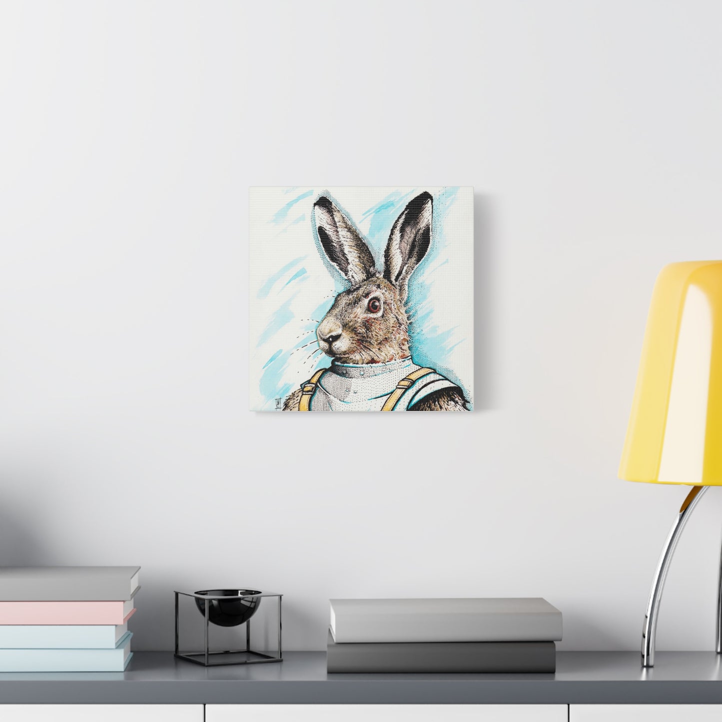 A Hare named Donkey Hote: Whimsical Rabbit Art Canvas Print - Unique Home Decor