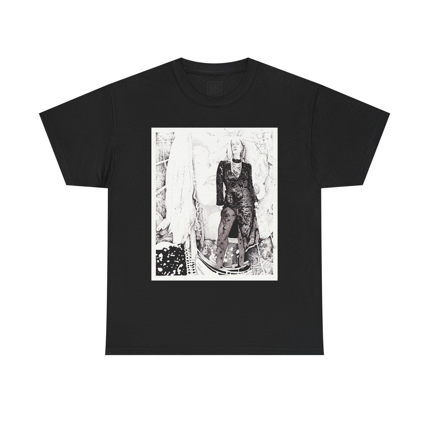 Noire Vintage-Inspired Unisex Heavy Cotton Tee, Soft Graphic Tee, Casual Wear, Artistic Statement Shirt, Gifts for Art Lovers