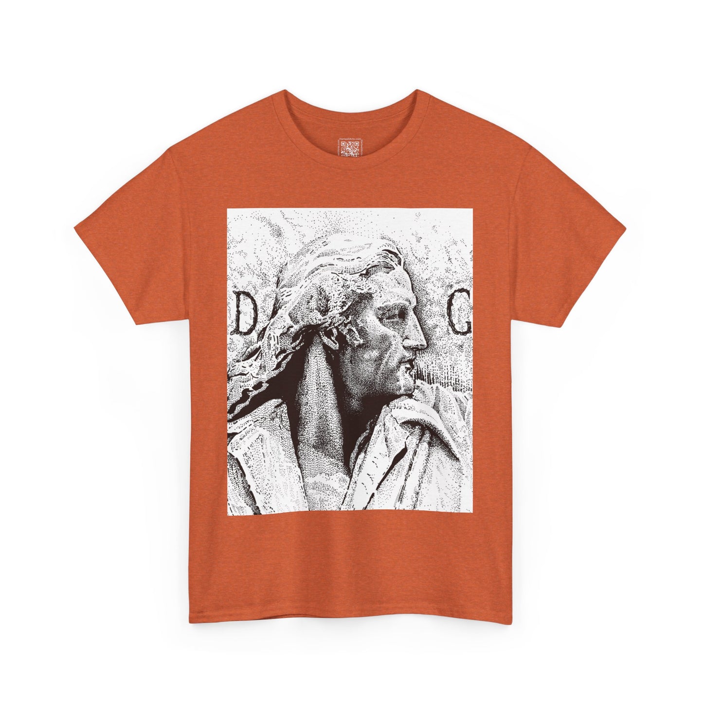 Artistic Unisex Heavy Cotton Tee - Vintage Marble Sculpture Design