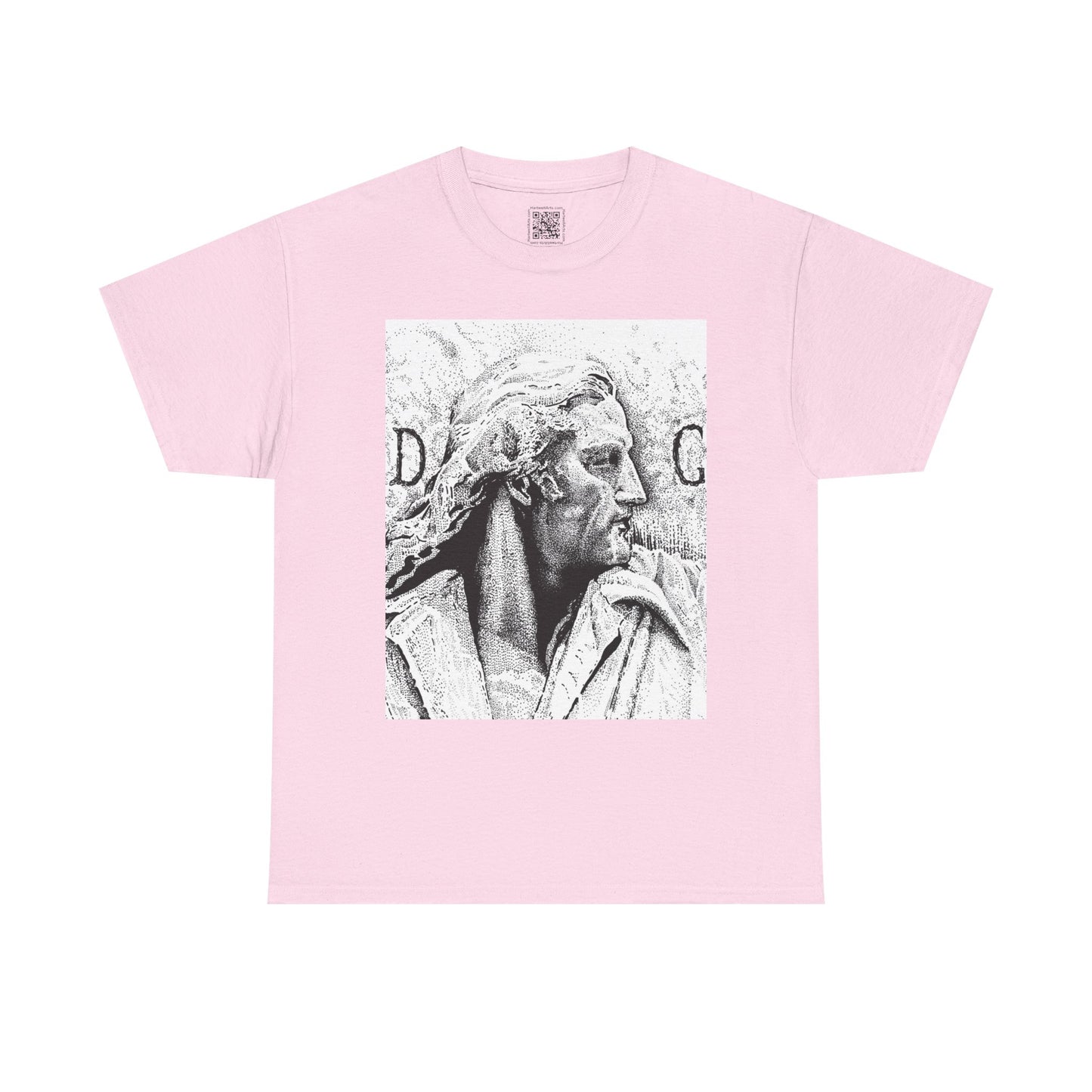 Artistic Unisex Heavy Cotton Tee - Vintage Marble Sculpture Design