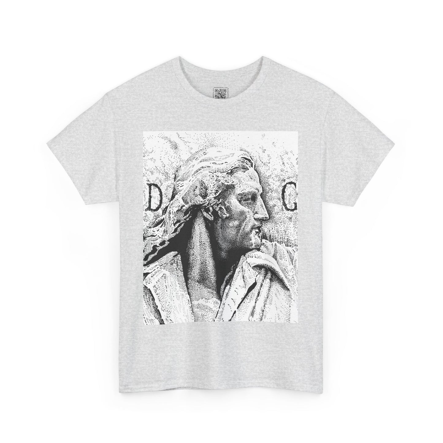 Artistic Unisex Heavy Cotton Tee - Vintage Marble Sculpture Design