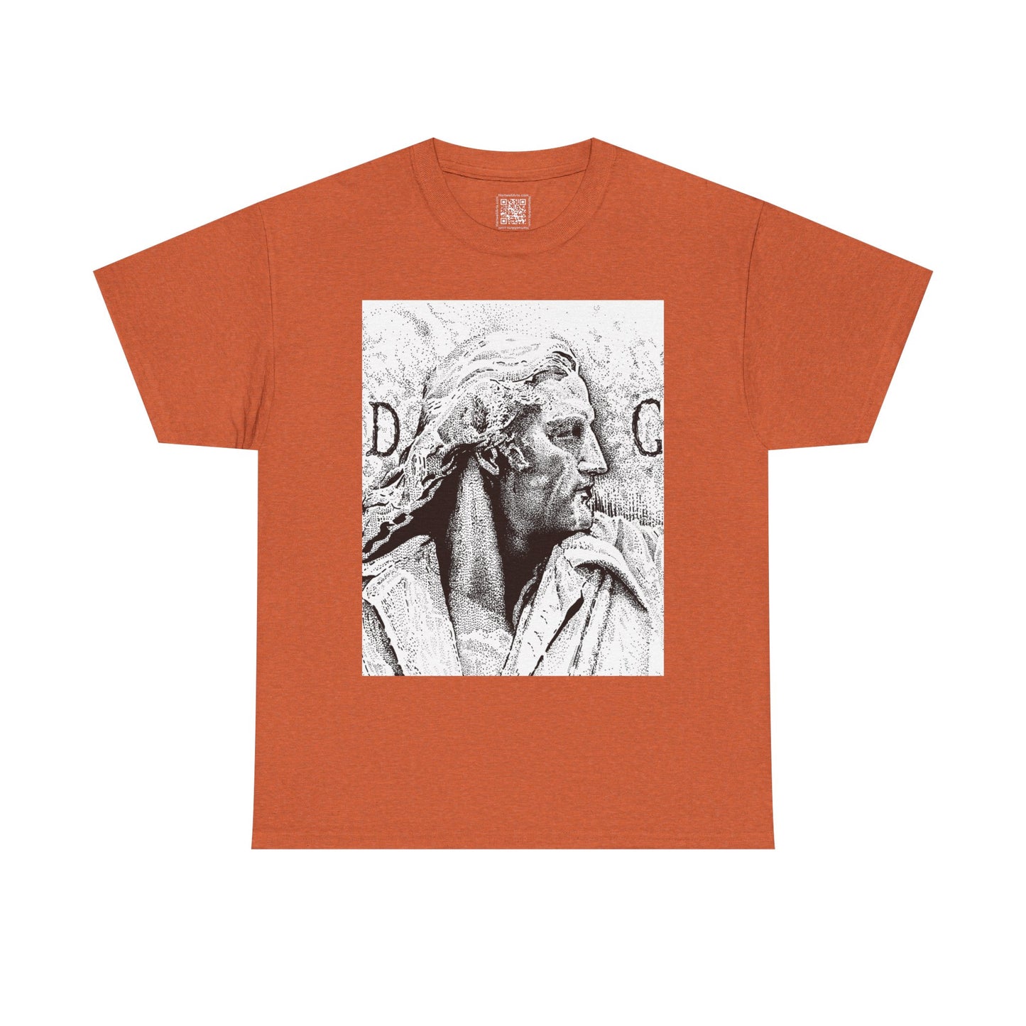 Artistic Unisex Heavy Cotton Tee - Vintage Marble Sculpture Design