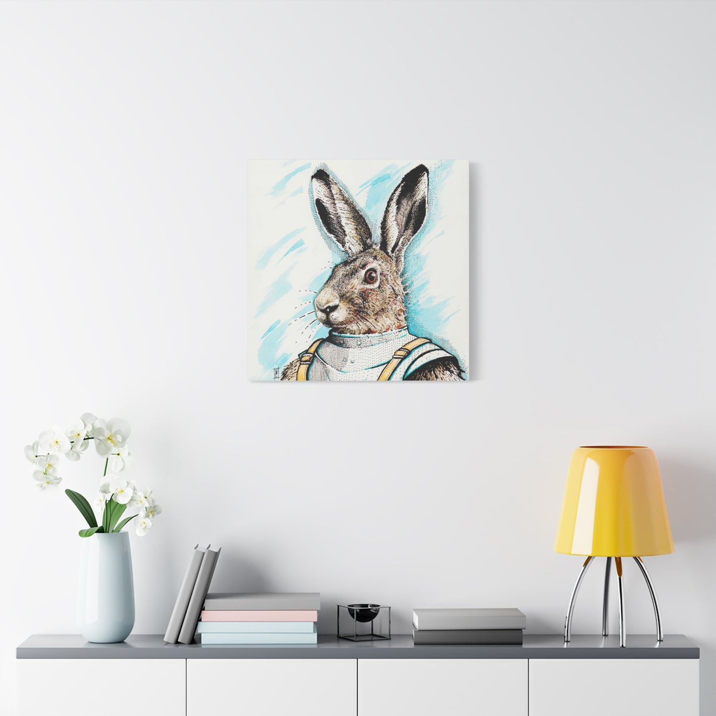 A Hare named Donkey Hote: Whimsical Rabbit Art Canvas Print - Unique Home Decor