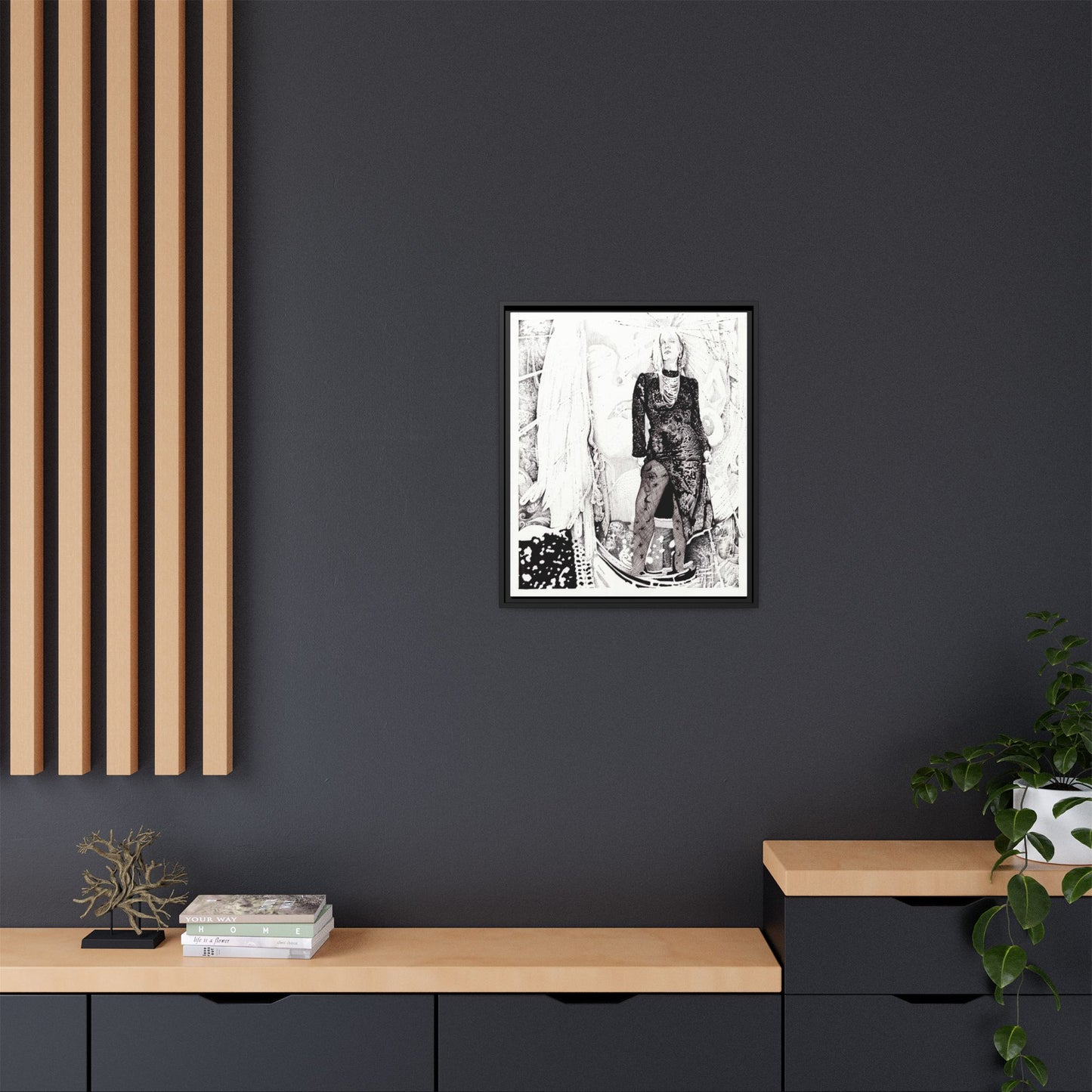 Noire Framed Art Print, Abstract Multi-Color Design, Modern Home Decor, Gallery Wall Art, Unique Gift Idea, Chic Aesthetic