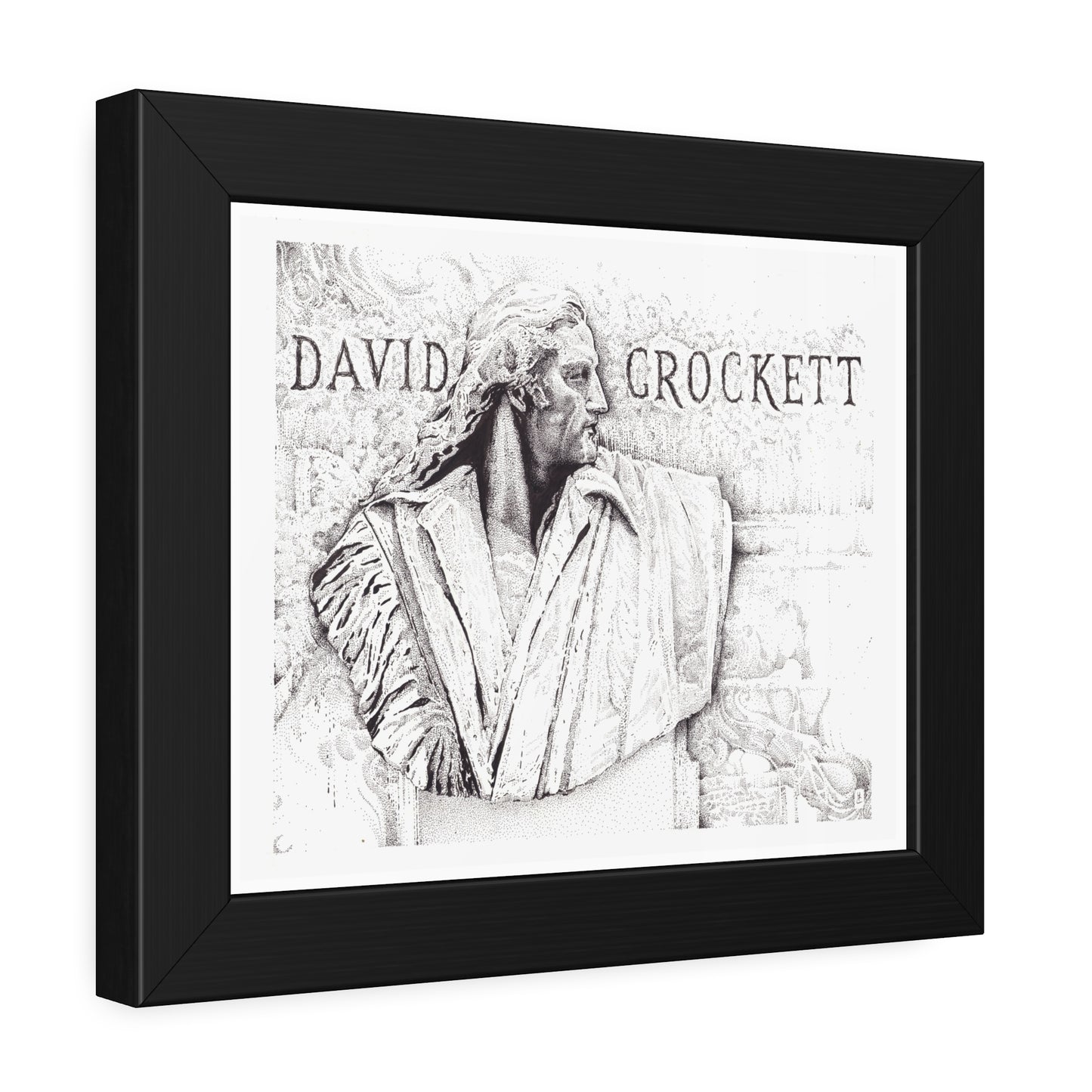 David Crockett Framed Wall Art - Vintage Home Decor - Historical Plaque Print