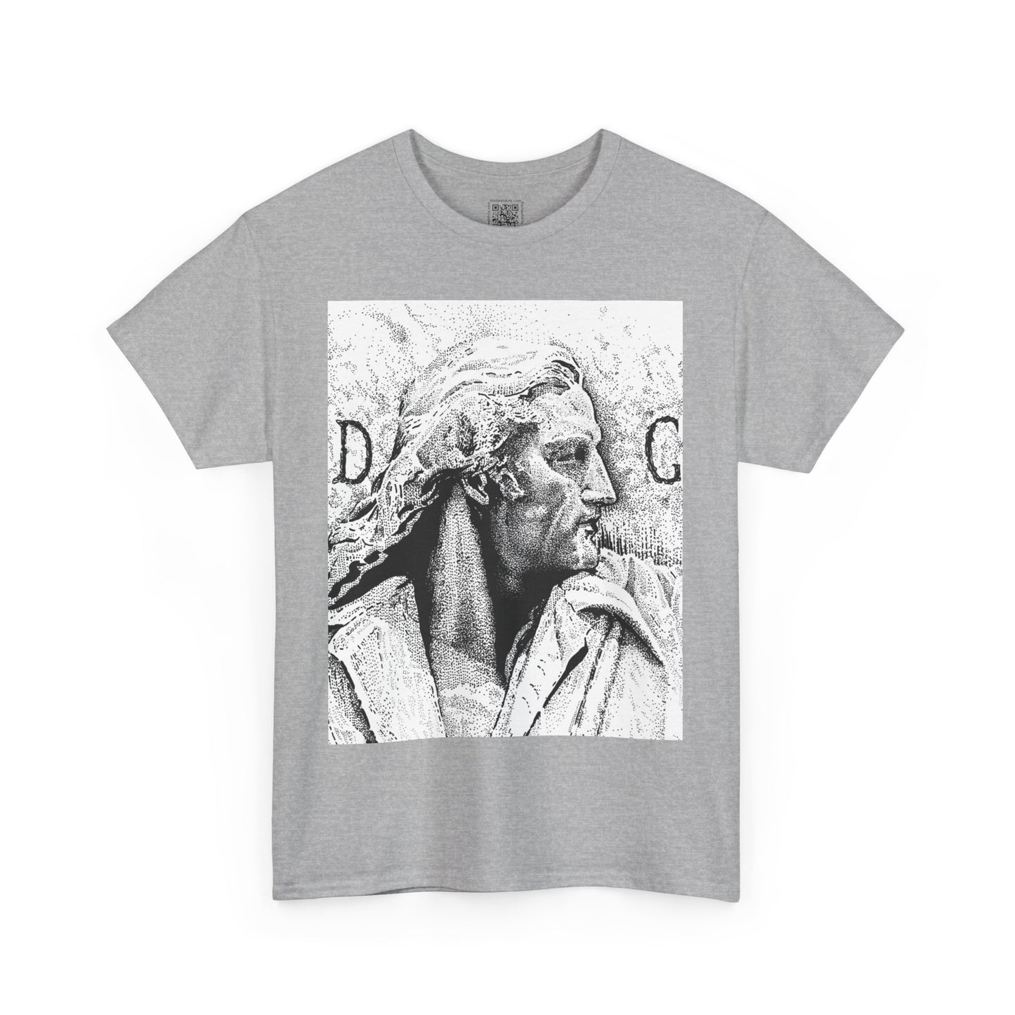 Artistic Unisex Heavy Cotton Tee - Vintage Marble Sculpture Design