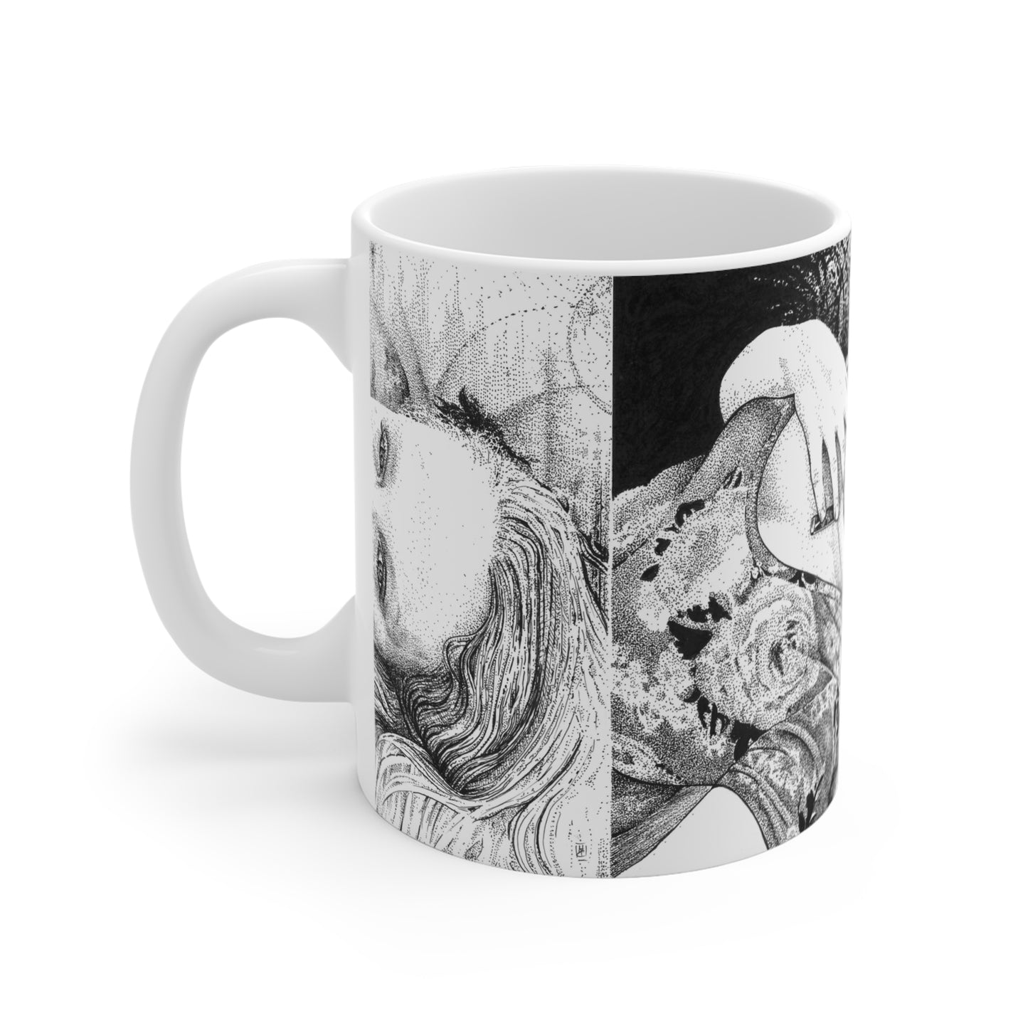 Noire Portrait Mug, Dreamy Coffee Cup, Unique Gift for Her, Bohemian Home Decor, Soulful Art Mug