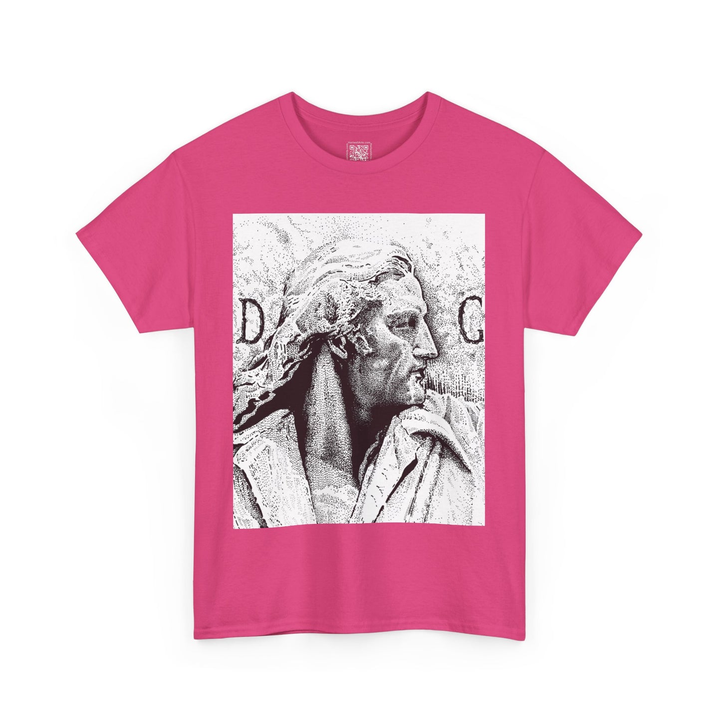 Artistic Unisex Heavy Cotton Tee - Vintage Marble Sculpture Design