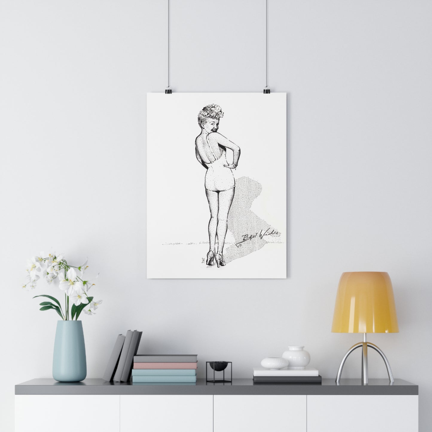 Betty Grable Vintage Boudoir Giclée Art Print, , Retro Wall Decor, Home Gallery, Gift for Her, Mid-Century Style, Unique Art Piece