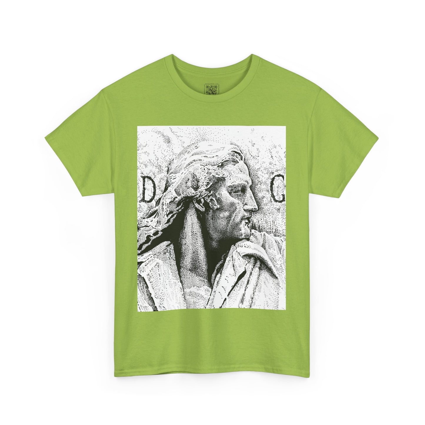 Artistic Unisex Heavy Cotton Tee - Vintage Marble Sculpture Design