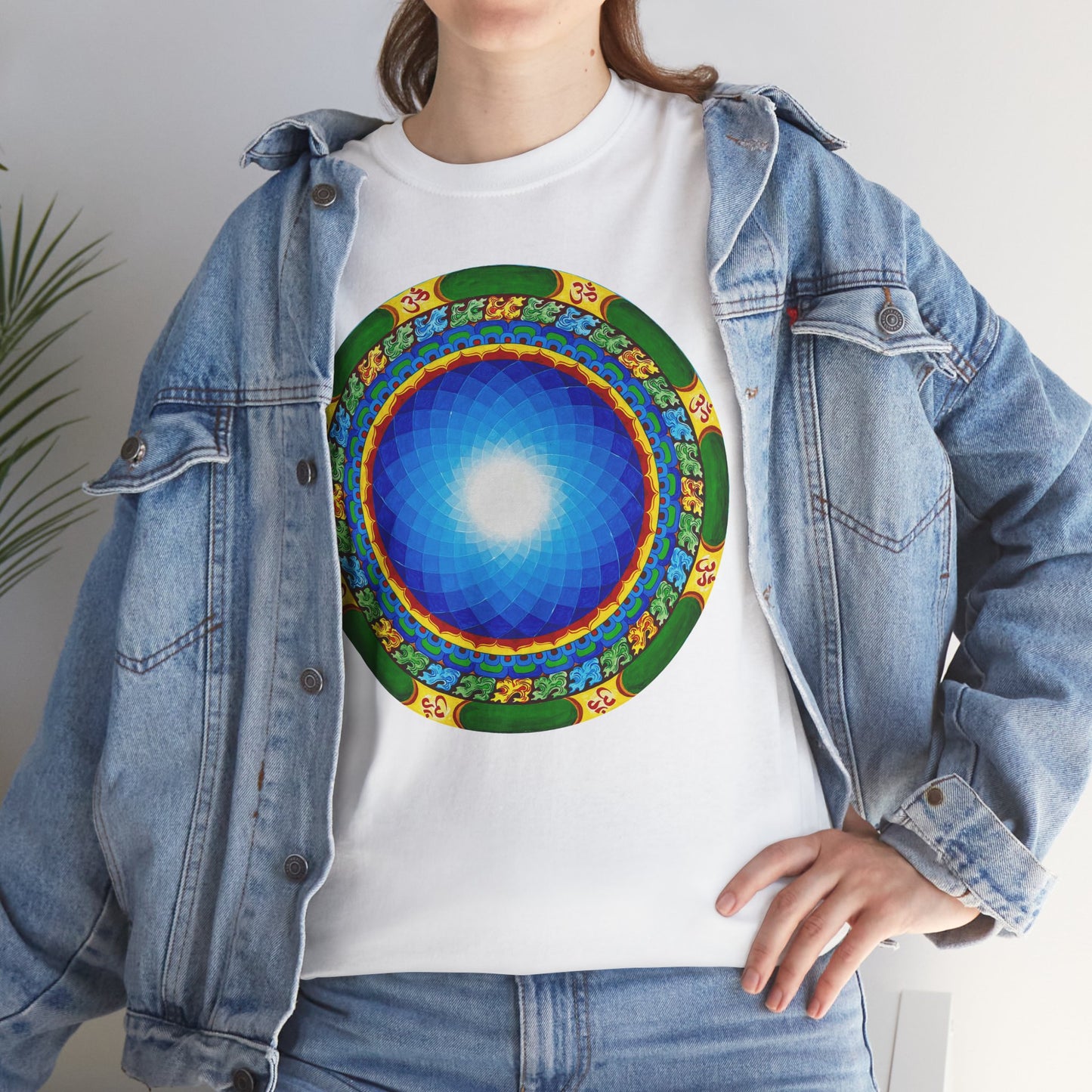 Meditation Om Mandala Unisex Heavy Cotton Tee - Peaceful Vibe for Yoga Lovers
