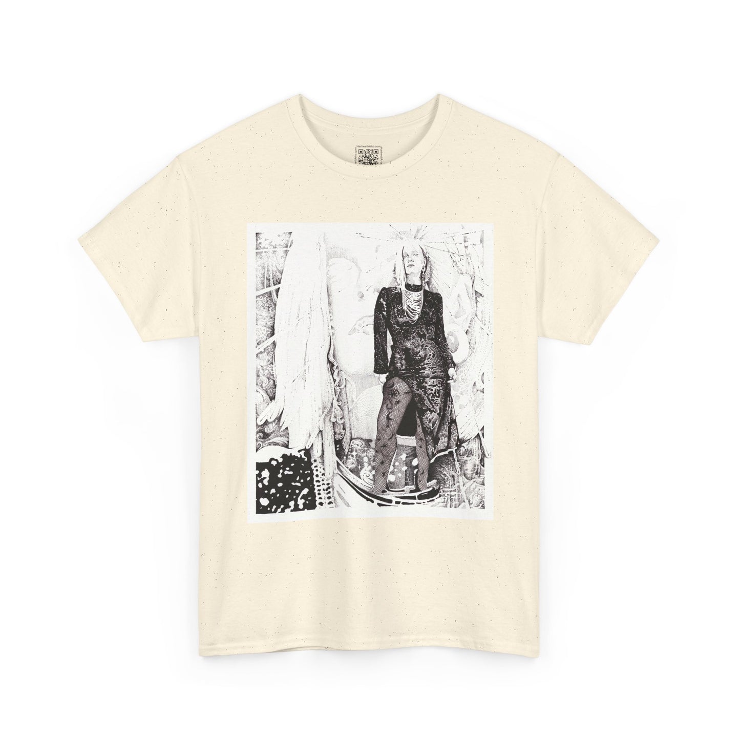 Noire Vintage-Inspired Unisex Heavy Cotton Tee, Soft Graphic Tee, Casual Wear, Artistic Statement Shirt, Gifts for Art Lovers