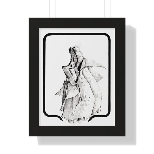 Ice Cream Sandwich Framed Vertical Poster - Artistic Black and White Food Art for Modern Decor