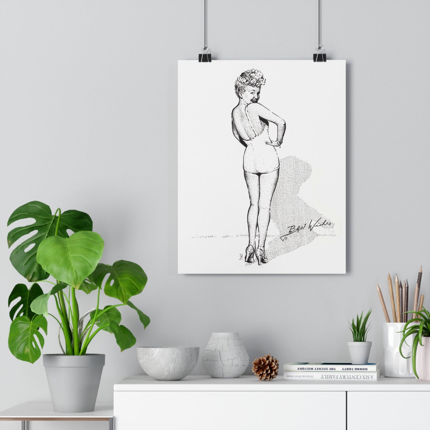 Betty Grable Vintage Boudoir Giclée Art Print, , Retro Wall Decor, Home Gallery, Gift for Her, Mid-Century Style, Unique Art Piece