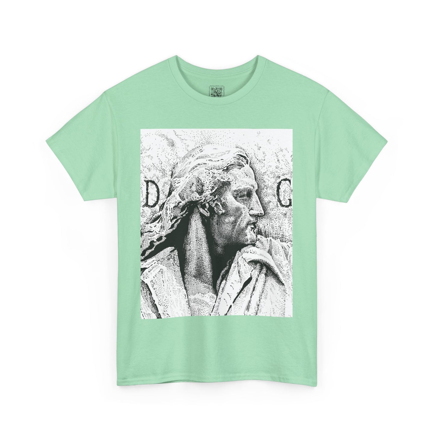 Artistic Unisex Heavy Cotton Tee - Vintage Marble Sculpture Design