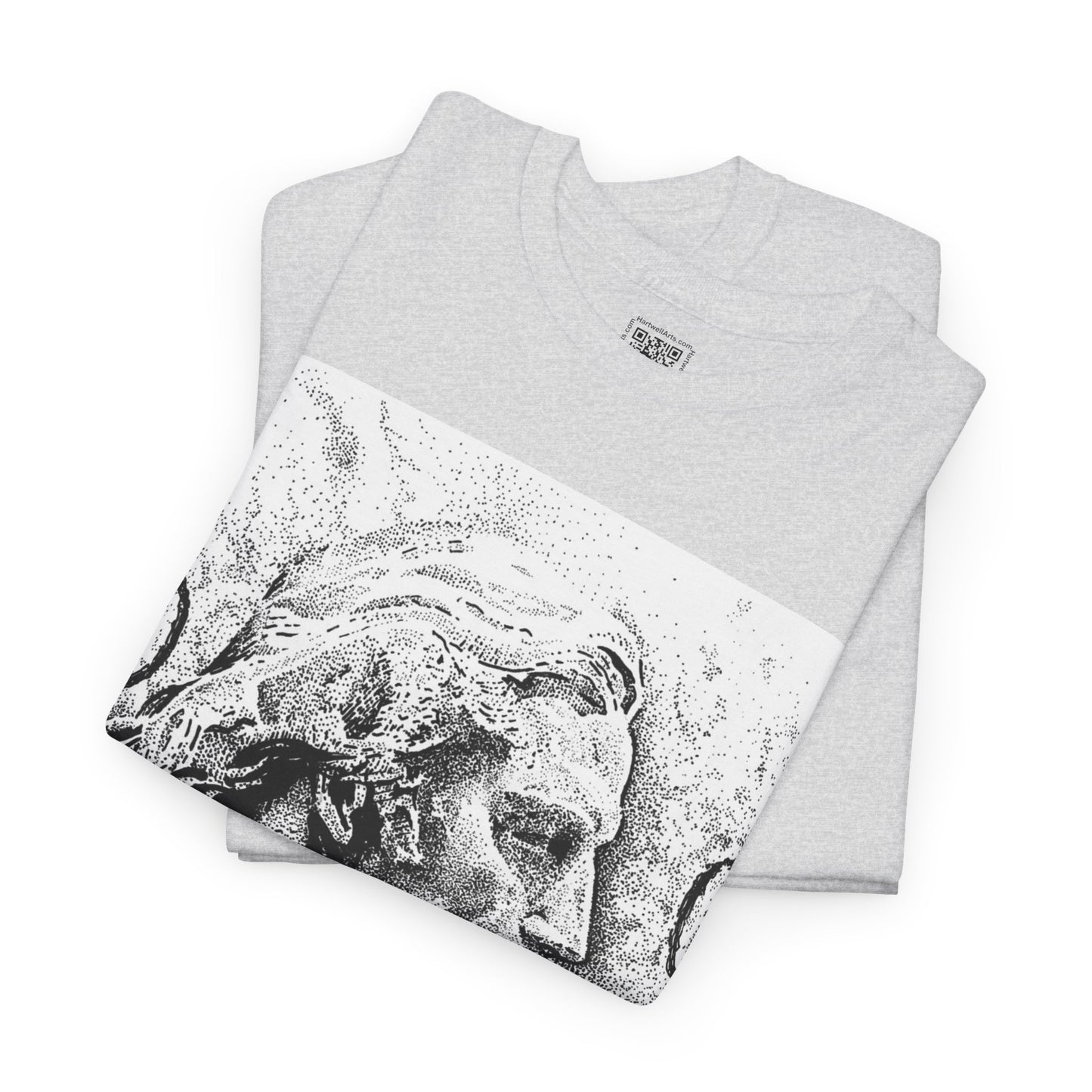 Artistic Unisex Heavy Cotton Tee - Vintage Marble Sculpture Design