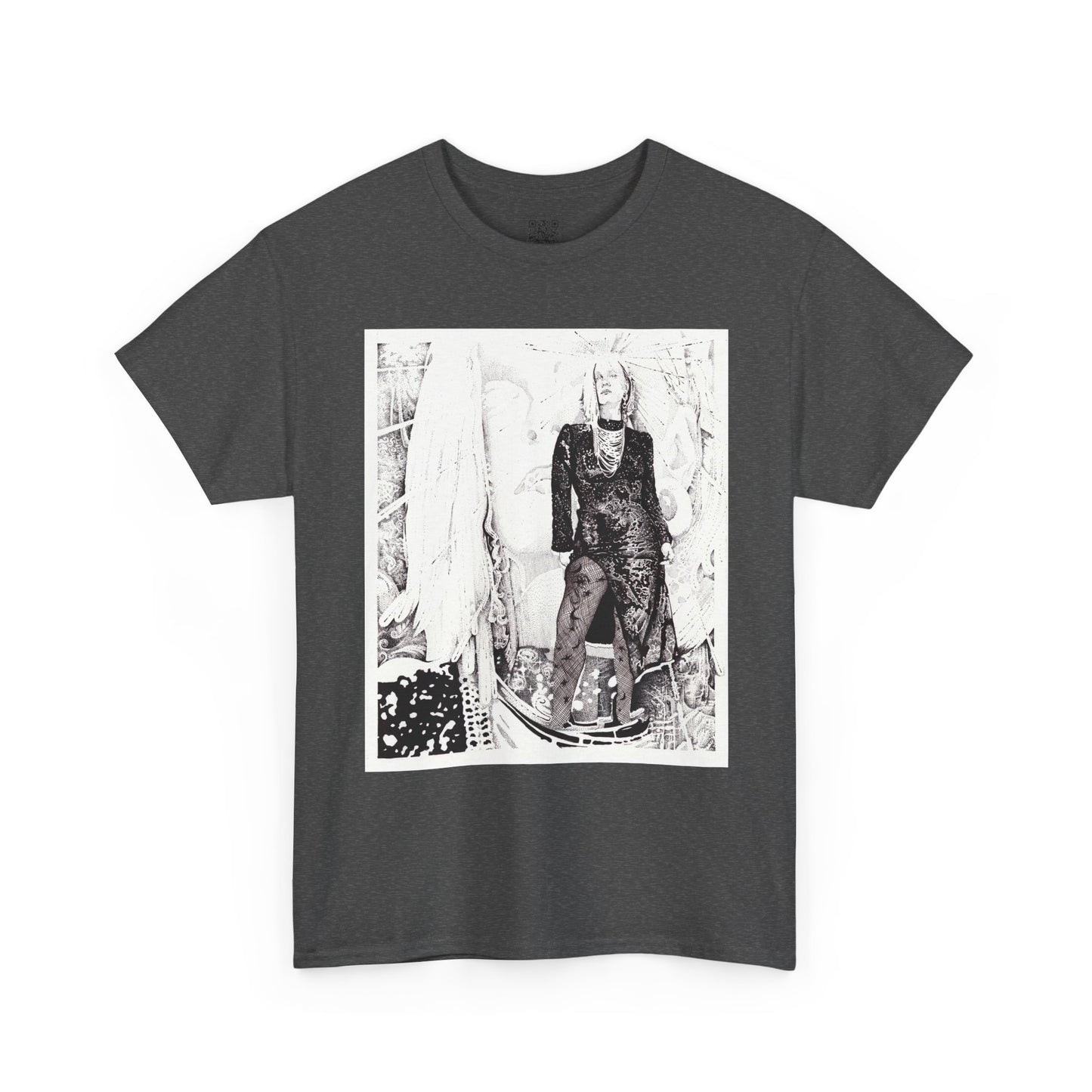 Noire Vintage-Inspired Unisex Heavy Cotton Tee, Soft Graphic Tee, Casual Wear, Artistic Statement Shirt, Gifts for Art Lovers