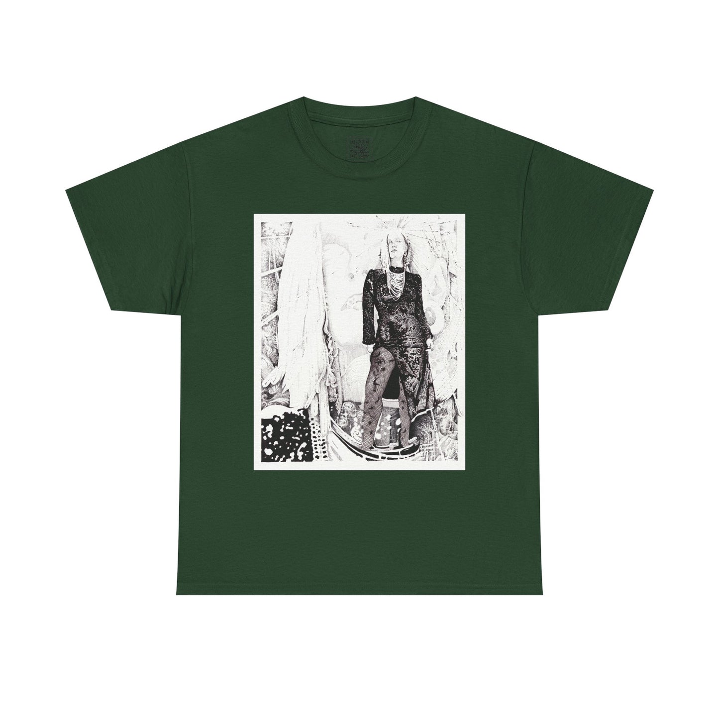 Noire Vintage-Inspired Unisex Heavy Cotton Tee, Soft Graphic Tee, Casual Wear, Artistic Statement Shirt, Gifts for Art Lovers