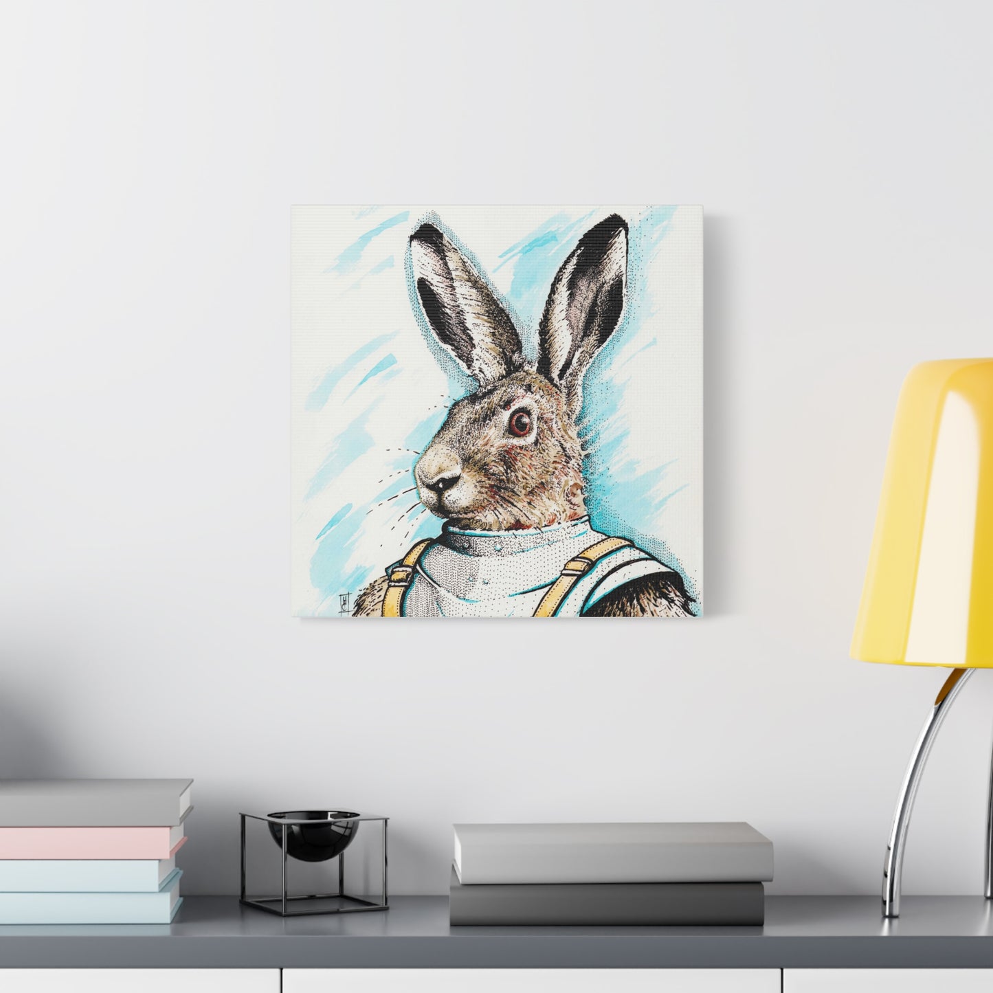 A Hare named Donkey Hote: Whimsical Rabbit Art Canvas Print - Unique Home Decor