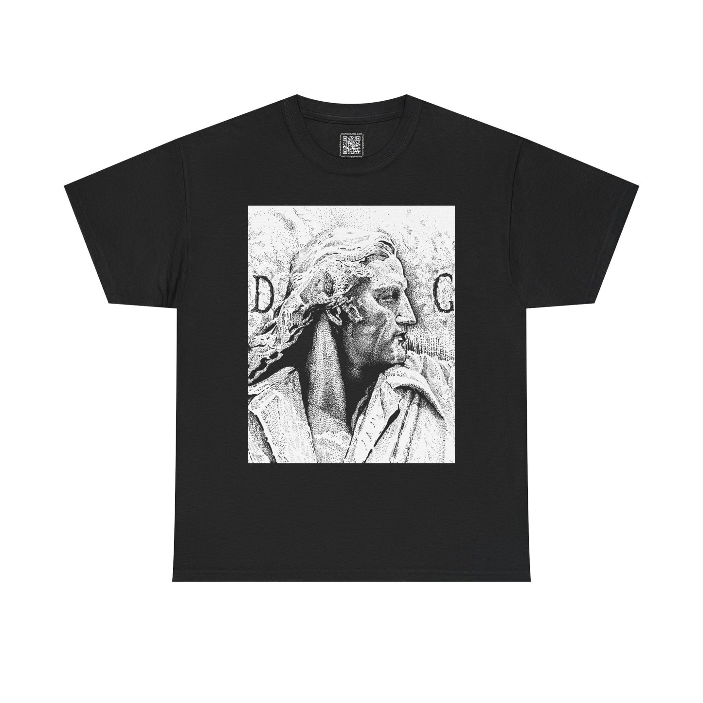 Artistic Unisex Heavy Cotton Tee - Vintage Marble Sculpture Design