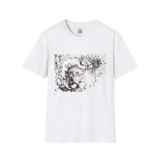 Moon Rabbit Unisex Softstyle T-Shirt - Celestial Design for Creative Souls