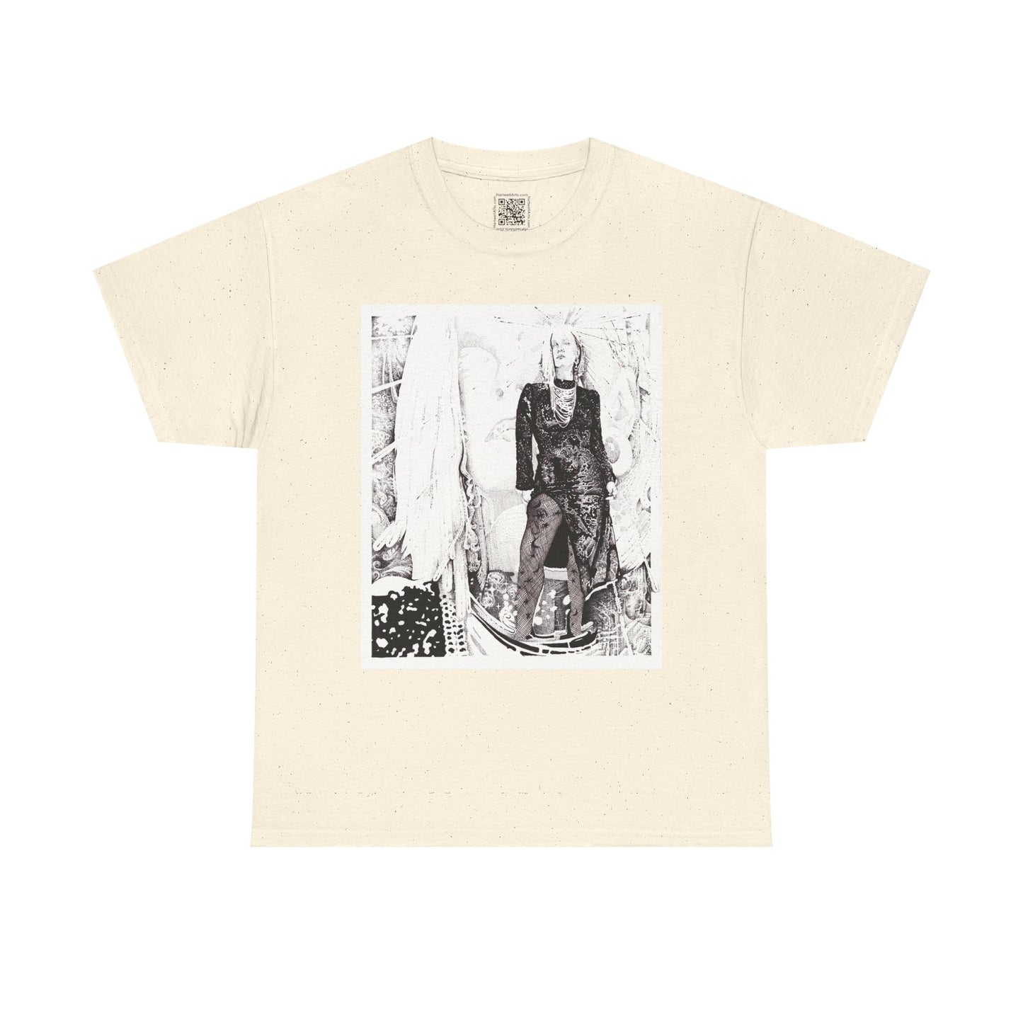 Noire Vintage-Inspired Unisex Heavy Cotton Tee, Soft Graphic Tee, Casual Wear, Artistic Statement Shirt, Gifts for Art Lovers