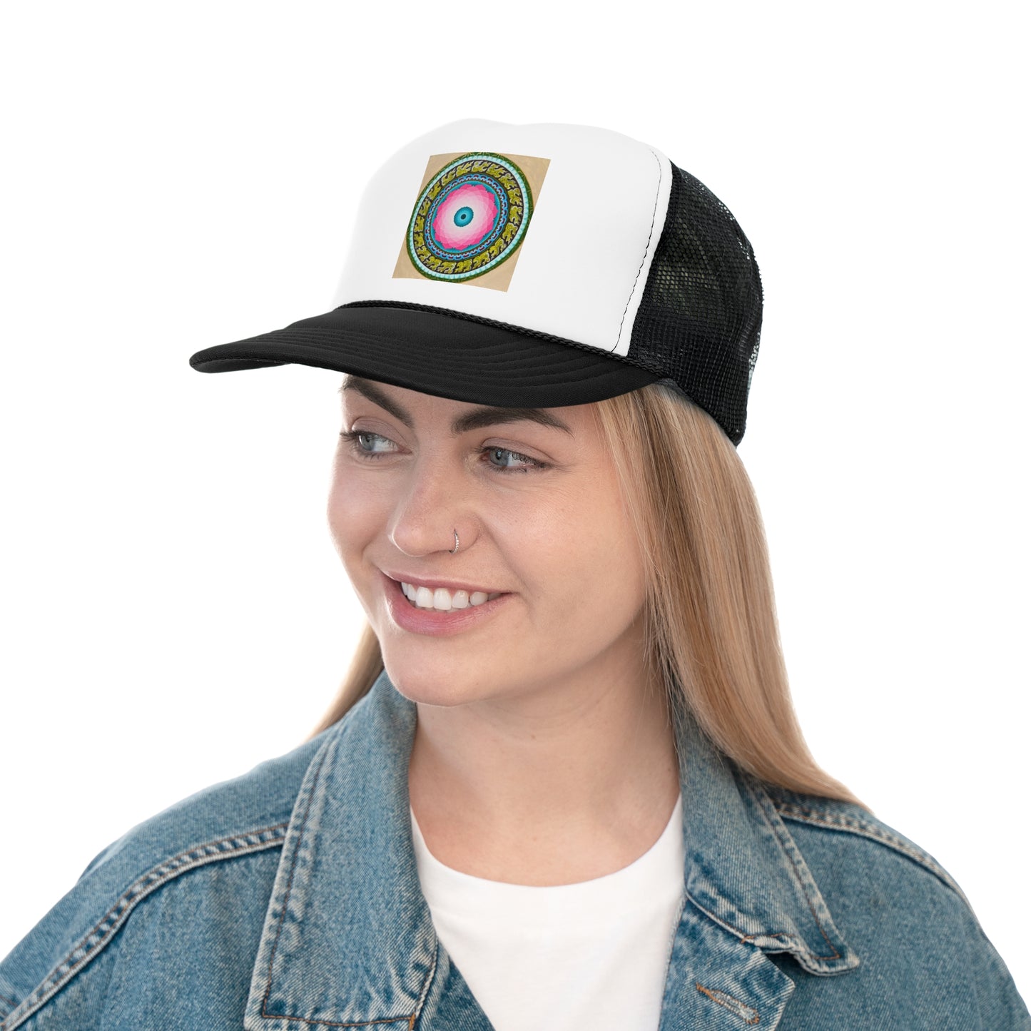 Lotus Mandala Trucker Cap - Floral Mandala Design