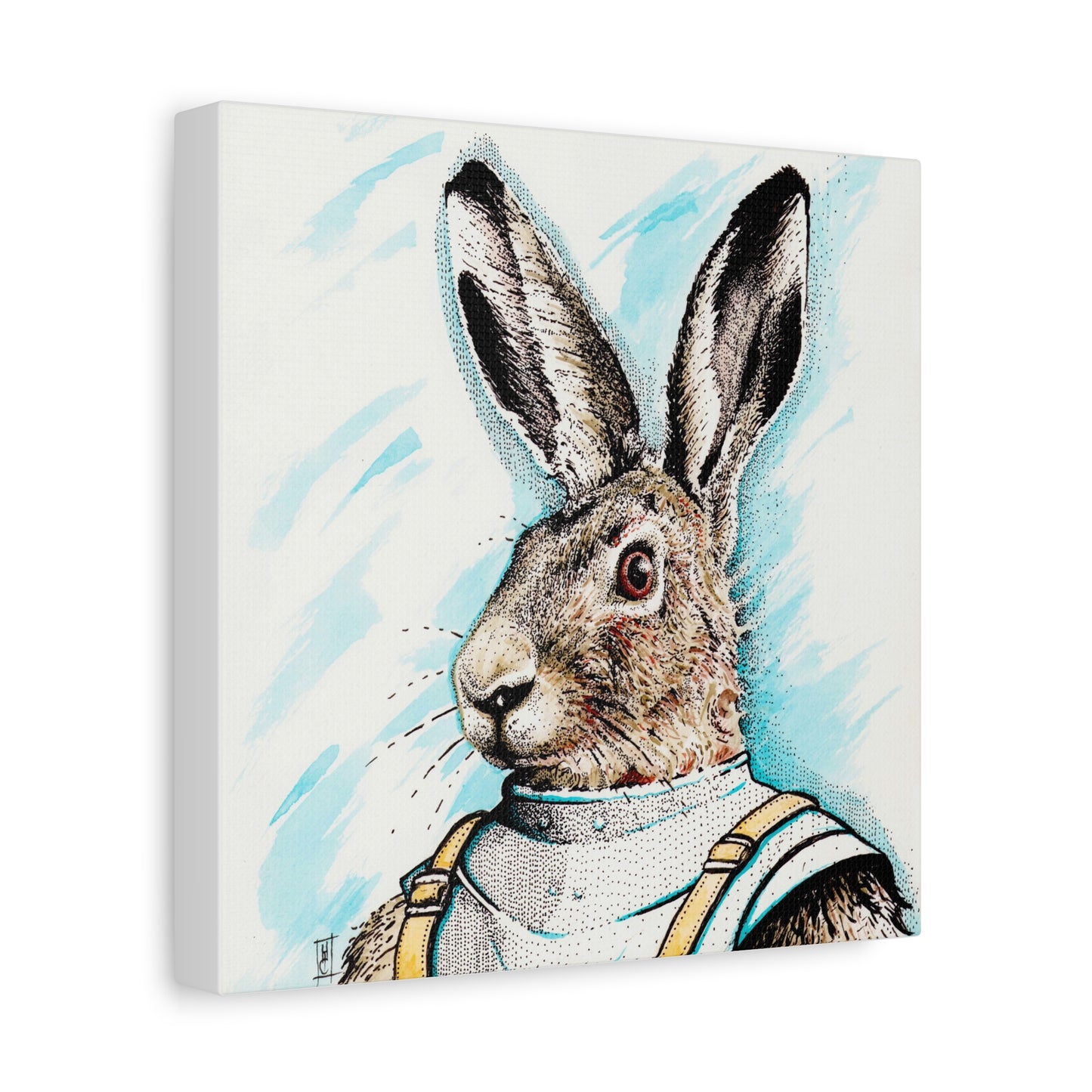 A Hare named Donkey Hote: Whimsical Rabbit Art Canvas Print - Unique Home Decor