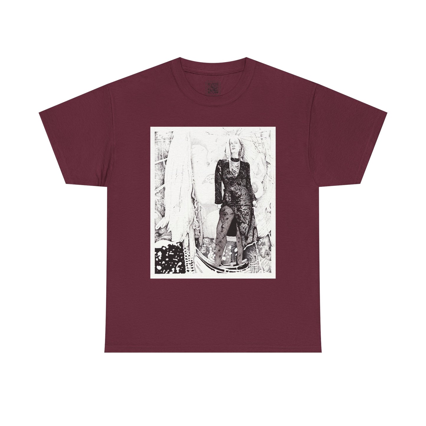 Noire Vintage-Inspired Unisex Heavy Cotton Tee, Soft Graphic Tee, Casual Wear, Artistic Statement Shirt, Gifts for Art Lovers